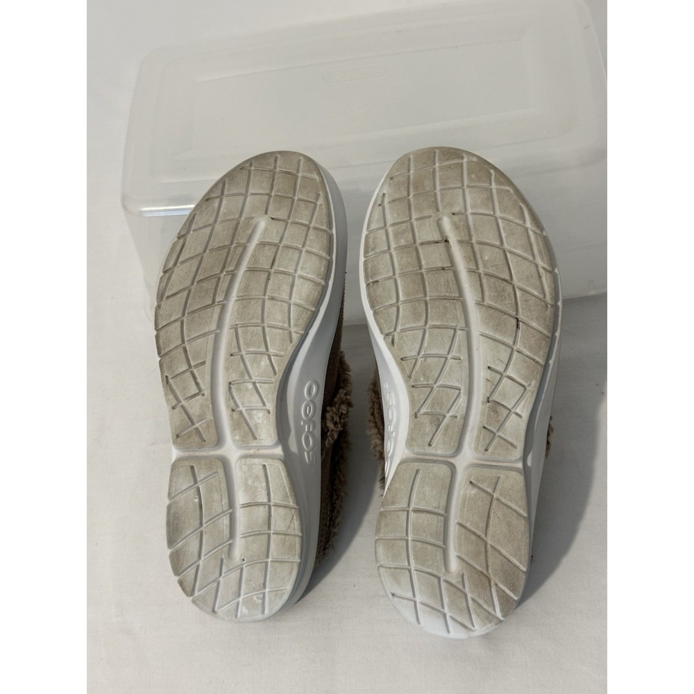 OOFOS Oocoozie‎ Brown Sherpa Recovery Mule Shoes Slippers Womens Size 8 - Picture 8 of 9